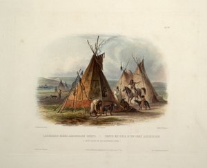 Una tienda de piel del jefe Assiniboin de Karl Bodmer